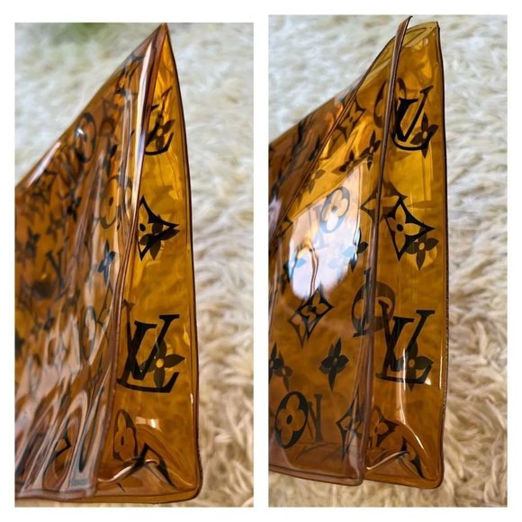 AUTHENTIC LOUIS VUITTON CLEAR MONOGRAM POUCH EMBOSSED - Picture 5 of 12